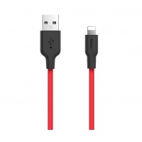USB Lightning кабель hoco X21, черно-красный, 1 м